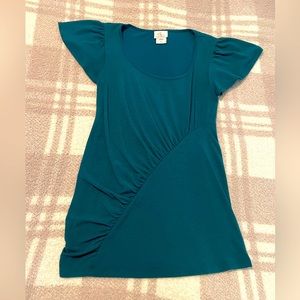 Teal flutter sleeve maternity top. Size small. EUC. Oh baby by motherhood